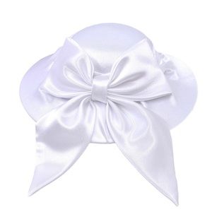 August Hats Women’s Draped Satin Wedding Hat White